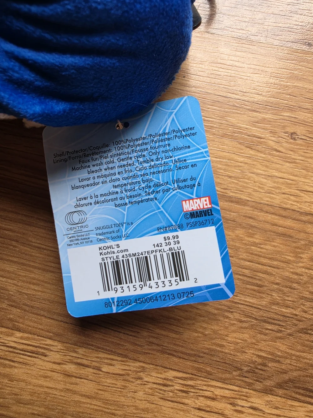 Marvel Spider-Man Plush Slipper - Blue, Red, White